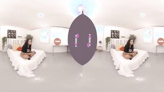 VR Adventure: Lesbian Gamer Girls Explore Passion with Strapon Fun in a Virtual Room!
