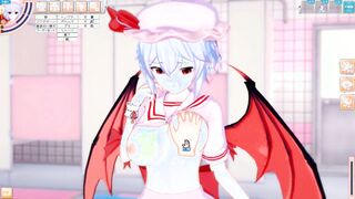 [Eroge Koikatsu! ] Touhou project Sex after rubbing Remilia's boobs and having her serve as a standing handjob blowjob! Big breasts anime [hentai game]