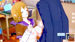 [Eroge Koikatsu! ] Touhou project Sex after rubbing Mizuhashi Parsui's boobs and having him serve as a standing handjob blowjob! Big Breasts Hentai [Hentai Game Toho]
