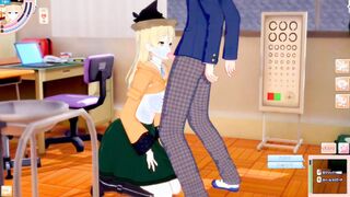 [Eroge Koikatsu! ] Touhou Project Matara Hidden Kina's boobs rubbed and Nio standing handjob fellatio sex after being served! Big breasts anime [Hentai game Toho]