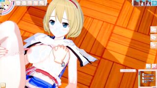 [Eroge Koikatsu! ] Touhou project Sex after rubbing Alice's boobs and having her serve as a standing handjob blowjob! Big breasts anime [hentai game]