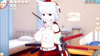 [Eroge Koikatsu! ] Touhou project Sex after rubbing the boobs of Inubashiri Kabuki and having him serve as a standing handjob blowjob! Big breasts anime [hentai game]