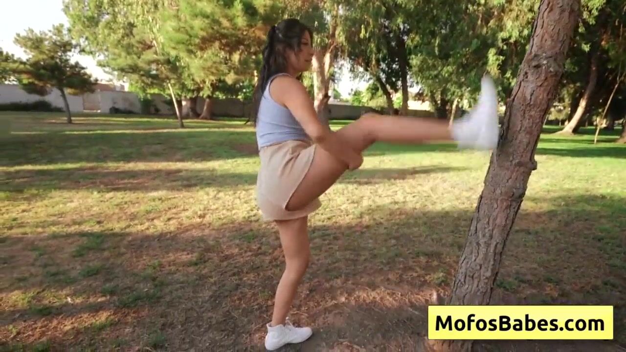 Watch this black haired teenager enjoy foot fetish rubbing and reveal her nice big boobs