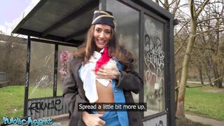 Public Agent - Fast hard fuck with big boobs Canadian flight crew multiple orgasms on thick cock