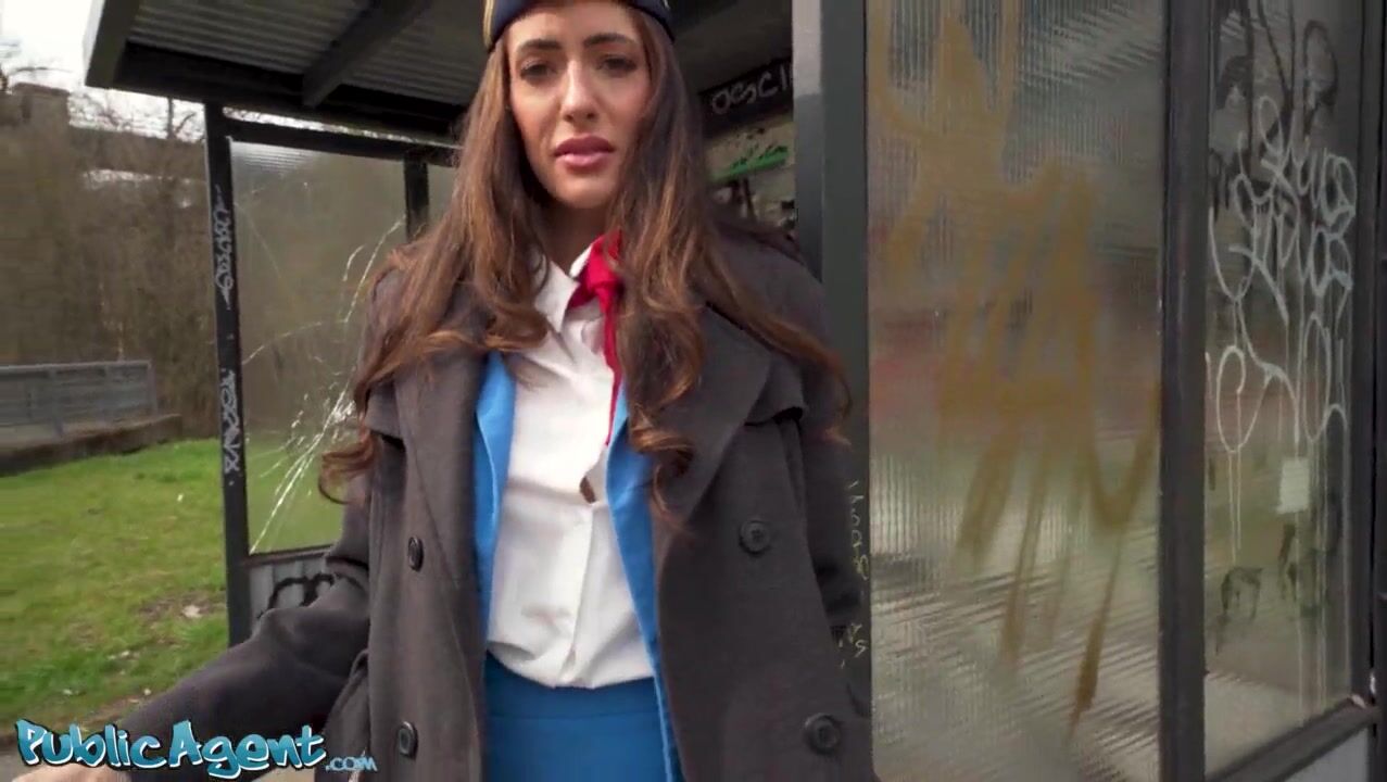 Public Agent - Fast hard fuck with big boobs Canadian flight crew multiple orgasms on thick cock
