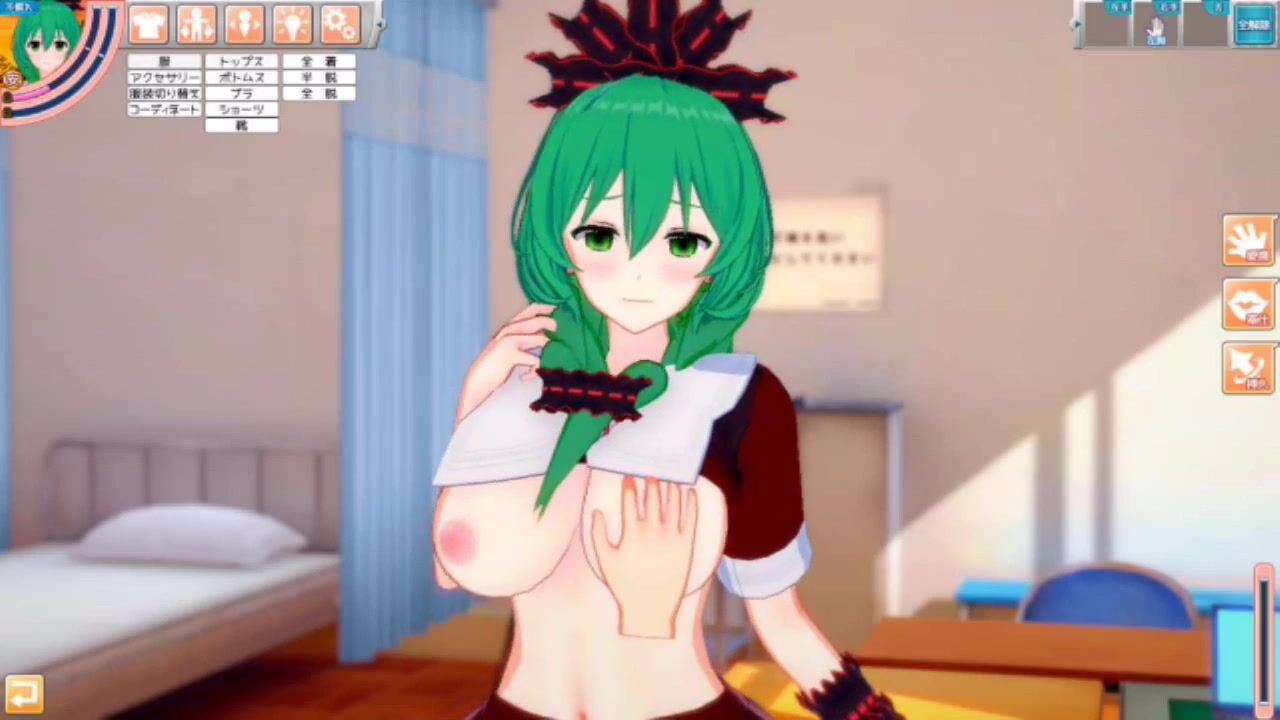 [Eroge Koikatsu! ] Touhou project Sex after rubbing the boobs of Kagiyama Hina and having him serve as a standing handjob blowjob! Big breasts anime [Hentai game Toho]
