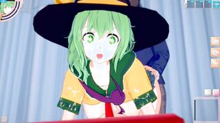 [Eroge Koikatsu! ] Touhou Project Komeichi Koishi's boobs rubbed and Nio standing handjob fellatio sex after having you serve! Big breasts anime [hentai game]
