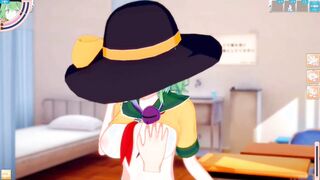 [Eroge Koikatsu! ] Touhou Project Komeichi Koishi's boobs rubbed and Nio standing handjob fellatio sex after having you serve! Big breasts anime [hentai game]