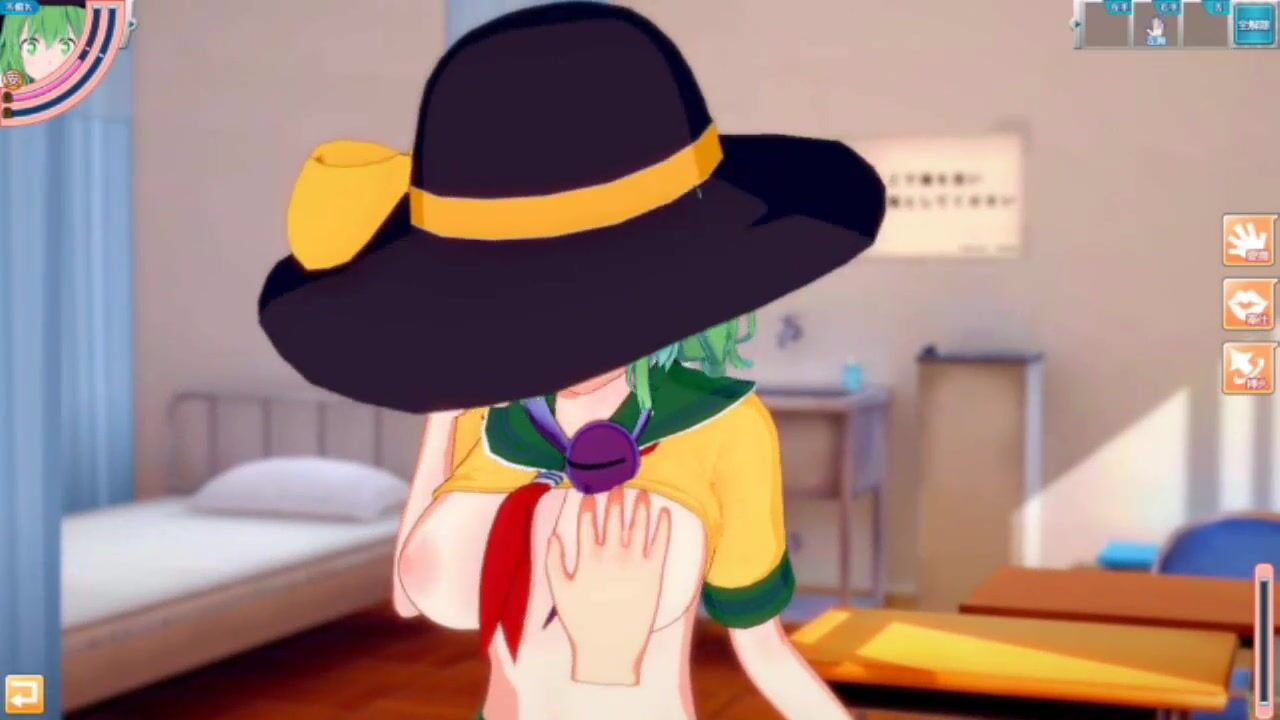 [Eroge Koikatsu! ] Touhou Project Komeichi Koishi's boobs rubbed and Nio standing handjob fellatio sex after having you serve! Big breasts anime [hentai game]