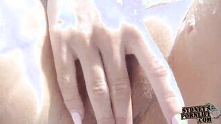 Curvy Girlfriend Enjoys a Pool Day with Handjob Fun and Big Boobs!