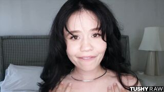 Yhivi's Tiny Frame and Big Appetite for Anal Pleasure in Lingerie and Deepthroat Action